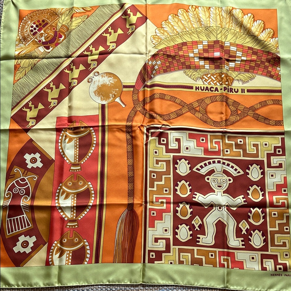 Hermes Multicolor Silk Scarf
